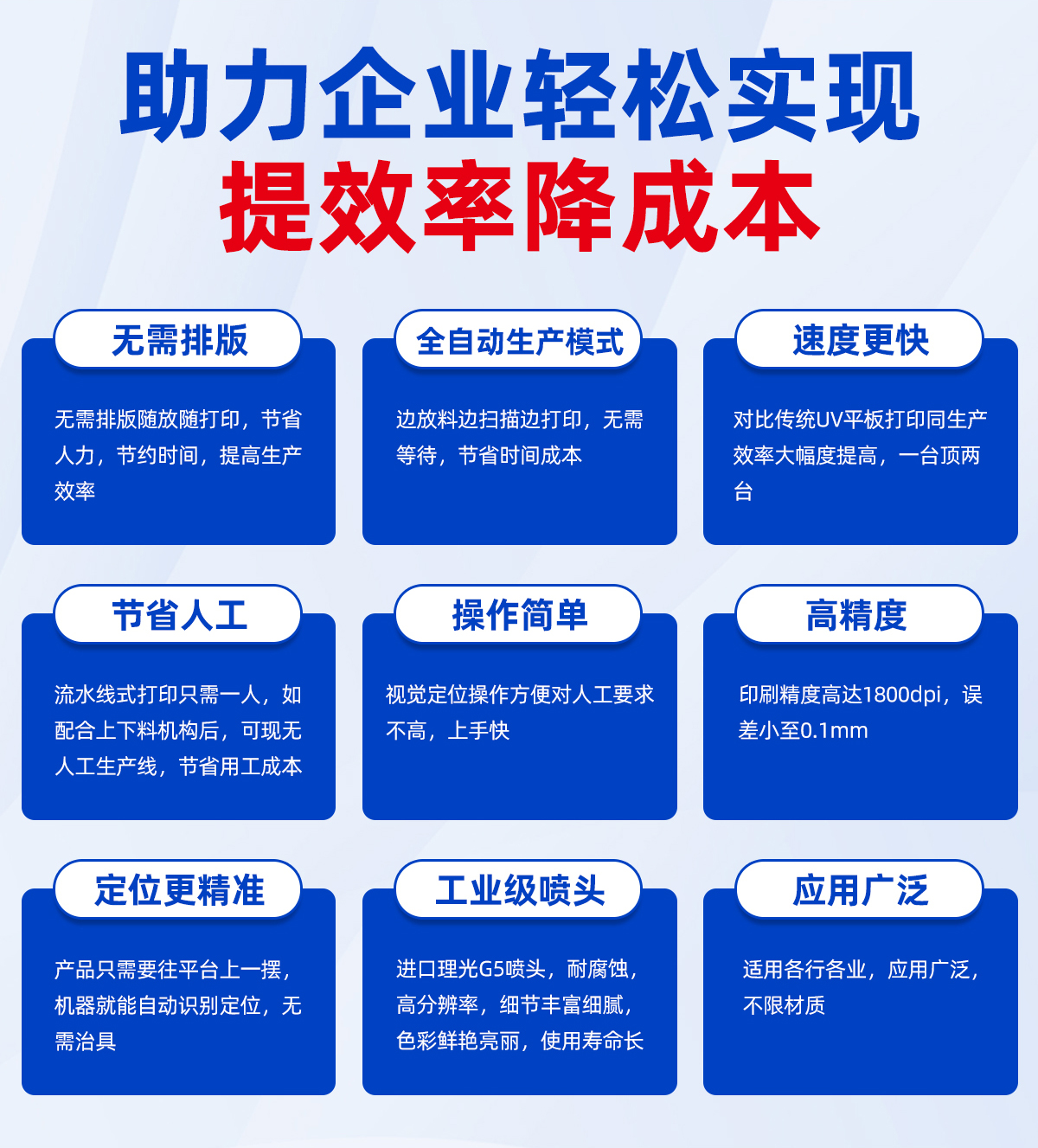 導帶視覺流水線UV打印機優(yōu)勢